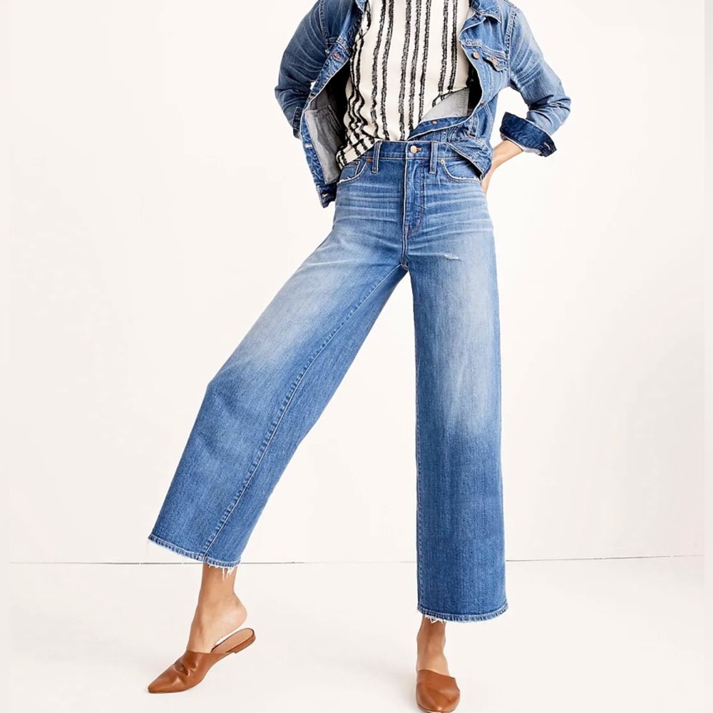 *SOLD* Madewell Wide-Leg Crop Jeans in Finney Wash